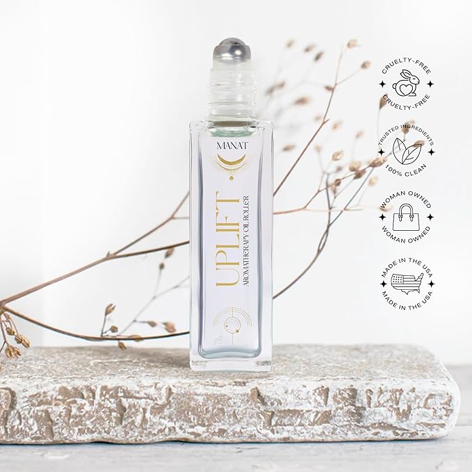 Uplift Essential Oil Roll On –100% Natural Aromatherapy – 10ml Glass Roller Ball – Boost Energy & Enhance Mental Clarity Blend w/Orange, Grapefruit & Spearmint - Energizing, Self Care, Gift
