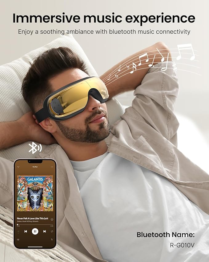 RENPHO Eye Massager with Heat and Cooling, Father's Day Gifts for Dad, Eyeris 3 FSA/HSA Voice Control Eye Massager Mask, Music Eye Care Device with DIY Massage Setting, Birthday Gifts for Women/Men