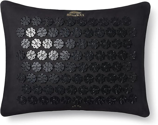 ShaktiMat Premium Acupressure Pillow, Level 3 in Shakti Black, Massage Muscles, Aid Sleep & Unlock Inner Tension | Similar to Acupuncture, No Needles Required | FSA/HSA Eligible