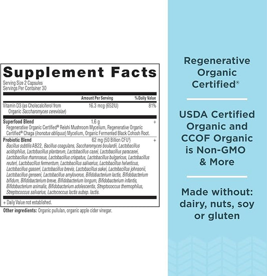 Ancient Nutrition Regenerative Organic Certified Probiotics for Menopause Support, Probiotics Menopause Support, Healthy Digestion and Women’s Health Support, 50 Billion CFUs* Per Serving, 60 Count