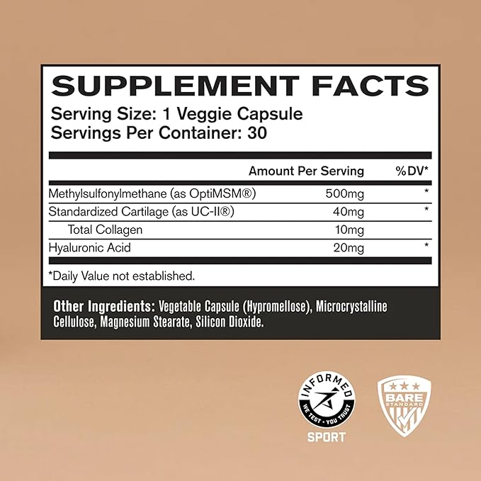 BARE PERFORMANCE NUTRITION, BPN Strong Joints, Joint Support Capsules, UC-llÂ®, Joint Comfort, Mobility and Flexibility