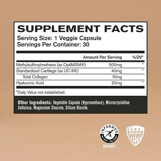BARE PERFORMANCE NUTRITION, BPN Strong Joints, Joint Support Capsules, UC-llÂ®, Joint Comfort, Mobility and Flexibility