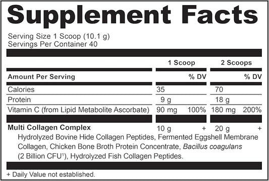 Ancient Nutrition Collagen Powder Protein with Probiotics, Multi Collagen Protein with Vitamin C, Hydrolyzed Collagen Peptides Supports Skin and Nails, Gut Health (40 Servings, Unflavored)