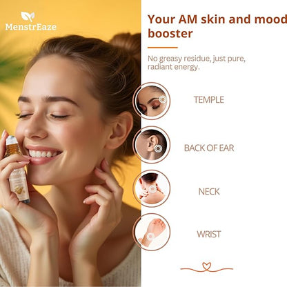 Frankincense and Grapeseed Essential Oil Roll On, Therapeutic Grade Daytime Skincare and Mood Support，100% Pure and Natural Grapeseed Oil & Frankincense for Face, Skin, Aging, Fine lines, Relax, 10 ml