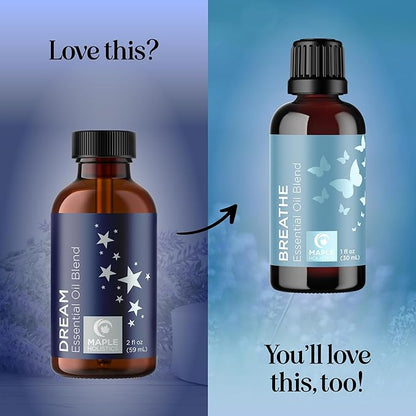 Sleep Essential Oil Blend for Diffuser - Dream Essential Oils for Diffusers Aromatherapy and Relaxation with Clary Sage Ylang-Ylang Roman Chamomile and Lavender for Sleep Time Support (2 Fl Oz)