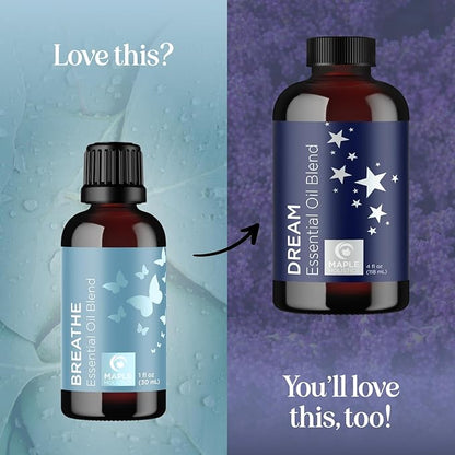 Breathe Essential Oil for Diffuser - Invigorating and Refreshing Breathe Essential Oil Blend with Eucalyptus Peppermint Tea Tree and Mint for Diffusers for Home and Shower Aromatherapy (1 Fl Oz)