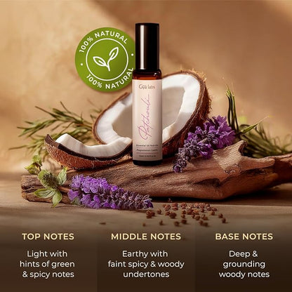 Gya Labs Patchouli Essential Oil Roll on for Skin - 100% Pure Natural Patchouli Perfume for Women, Soothing Aromatherapy Oil Roller, Alcohol Free, Travel Size (0.34 Fl Oz)