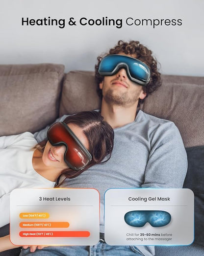 RENPHO Eye Massager with Heat and Cooling for Migraines, Father's Day/Birthday Gifts for Women/Men/Mom/Dad, Eyeris 3 FSA HSA Voice Control Eye Massager, Eye Care Device with DIY Massage Setting