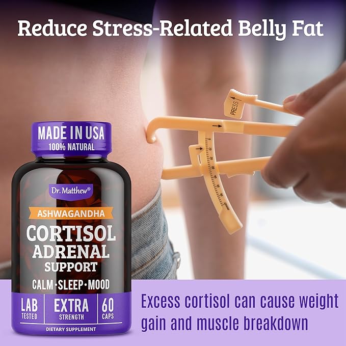 Dr. Matthew Cortisol Reducer & Adrenal Support Supplement with Ashwagandha, Rhodiola & Ginseng â A Detox Cocktail to Lower Cortisol & Support Relaxation, Calm & Restful Sleep