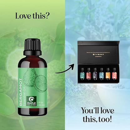 Bergamot Essential Oil for Diffuser Aromatherapy - 100% Pure Citrus Bergamot Oil for Hair Skin and Nails Plus Undiluted Relaxing Aromatherapy Essential Oil for Diffusers Baths and Topical Uses 1oz