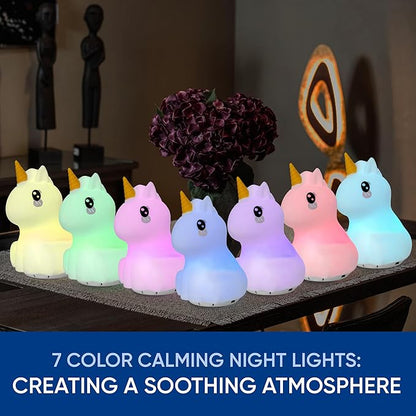 Mindfulness 'Breathing Unicorn' | 4-7-8 Guided Visual Meditation Breathing | 3 in 1 Device with Night Light & Noise Machine for ADHD Anxiety Stress Relief Sleep - Gift for Kids Adult Women Men