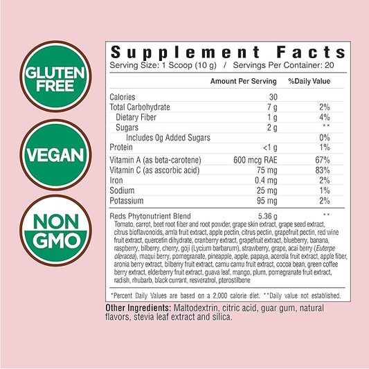 COUNTRY FARMS Super Reds, Energizing Polyphenol Superfood, Over 40 Super Fruits and Berries, Powerful Antioxidants and Polyphenols, Supports Energy, Supports Circulation, 40 Servings, Mixed Berry