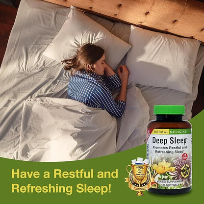 Herbs Etc. Deep Sleep Softgels - Herbal Sleep Support Supplement - Rest & Calming Support with Passionflower, Chamomile & Lemon Balm - 120 Softgels (120 Servings)