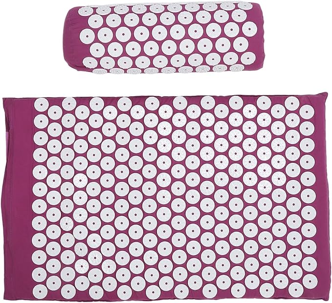 ZJchao Acupressure Mat & Pillow Set, Muscle Relaxation Stress Reduction Acupuncture Pillow and Mat Kit Point for Sleeping Aid & Recovery