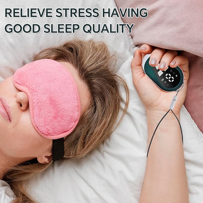 Tomorotec Handheld Sleep Aid Device, Stress Reduction and Mind Relaxation with 4 Soothing Scene Sounds & 9 Intensity Levels, Enhances Sleep Quality and Portable for Sports, Walking, Relaxation (Green)