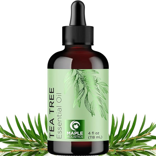 Pure Tea Tree Oil 4oz - Australian Tea Tree Essential Oil for Hair & Skin - Aromatherapy Cleanser & Humidifier