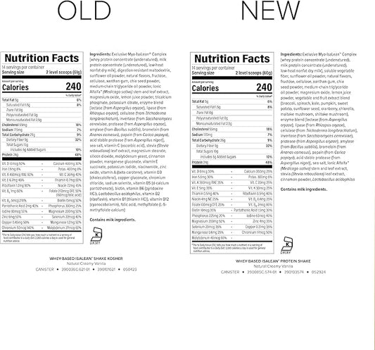 Isagenix IsaLean Shake - Complete Superfood Meal Replacement Drink Mix for Maintaining Healthy Weight and Lean Muscle Growth – (Kosher) Natural Creamy Vanilla - 14 Servings