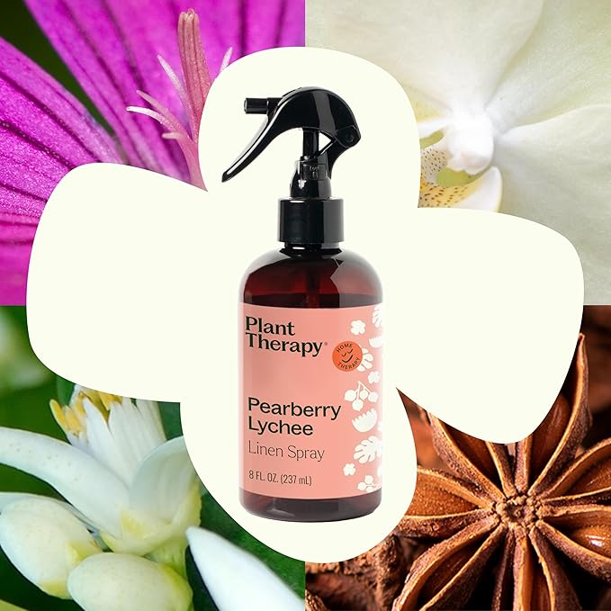Plant Therapy Pearberry Lychee Pillow and Linen Spray, Bright, Fun & Fruity Scent, Enlivens Your Home Atmosphere, Adds a Touch of Cheer with Each Spritz, Natural Fragrance 8 oz