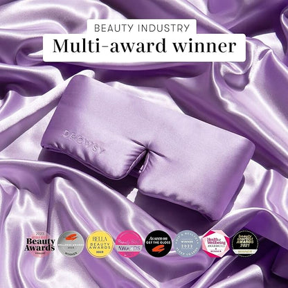 DROWSY Silk Sleep Mask. Face-Hugging, Padded Silk Cocoon for Luxury Sleep in Total Darkness. (Lavender Haze)