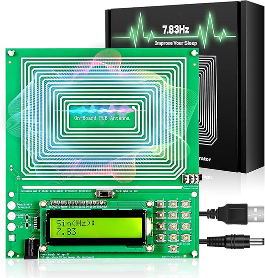 7.83Hz Nature Sleep Aid & Healing Frequency Device | Adjustable Schumann Resonance Generator (0.01Hz-200KHz) for Stress Relief, Relaxation, Meditation, Yoga | USB Powered