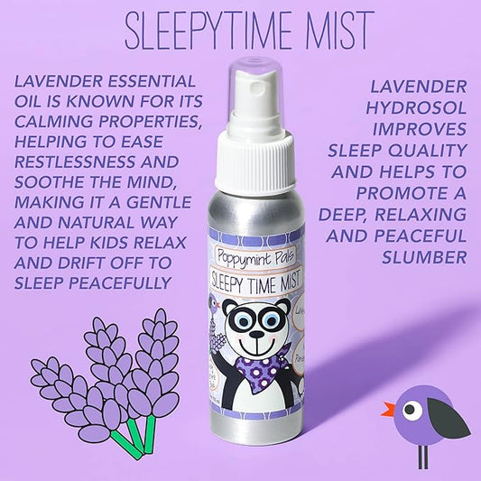 Poppymint Pals Lavender Sleepytime Spray Mist – (2.7oz, Pack of 1) Sweet Dreams for Little Ones - Lavender Essential Oil for Pillow and Bedroom to Enhance Sleeping - For Kids and Toddlers