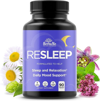 Sleep Aid Support Supplement - Melatonin Free Formula with Magnesium, Valerian, Chamomile, Apigenin, Helps Restful Sleep and Relaxation, No Grogginess Sleeping Pills