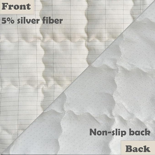 Grounding Sheet 34.2x50 Inch, Cotton Earth Mat for Stress Relief & Sleep Improvement, Grounding Blanket with Silver Fiber for Home/Office Use
