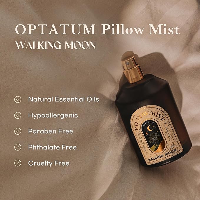 Pillow Mist - Aromatherapy Pillow Spray for Sheets, Linen & Bedding, Natural Essential Oils for Stress Relief, Gift for Someone Who Wants to Sleep Well - Walking Moon