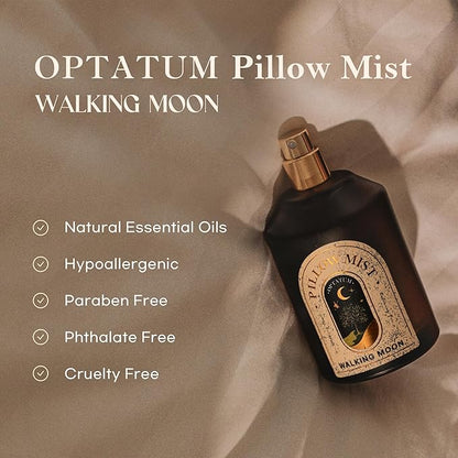 Pillow Mist - Aromatherapy Pillow Spray for Sheets, Linen & Bedding, Natural Essential Oils for Stress Relief, Gift for Someone Who Wants to Sleep Well - Walking Moon