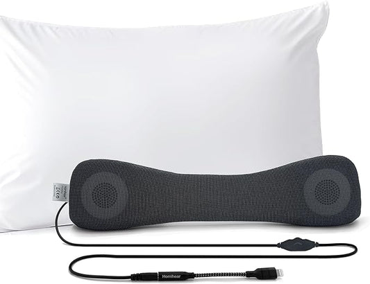 Somnus - Wired Pillow Speaker for Sleeping, Lightning & Aux Support, Sleep Headphones, Volume Control, Audio Books and Podcasts, Slumber Music Pillow, for iPhone 14-6 Series.
