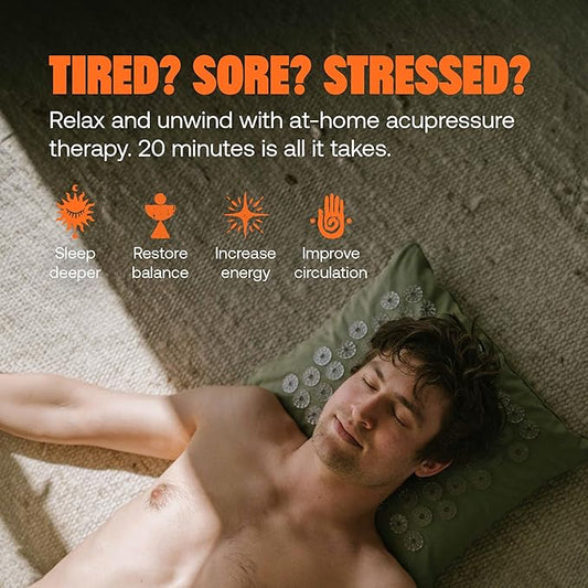 ShaktiMat Premium Acupressure Pillow, Original Intensity in Tulsi, Massage Muscles, Aid Sleep & Unlock Inner Tension | Similar to Acupuncture, No Needles Required