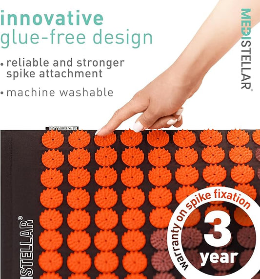 Premium Acupressure Massage Mat - Spiked Therapy Pad for Back Pain Relief - Stress Reduction & Muscle Recovery - Neck & Shoulder Relaxation - Better Sleep & Improved Circulation