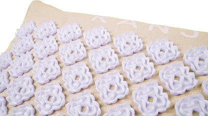 FSA HSA Eligible Kanjo Premium Unscented Acupressure Pillow - 100% Undyed Cotton Linen - Buckwheat Chaff Fill - Relieves Back Pain and Neck Pain