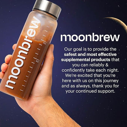 MoonBrew Nighttime Magnesium Hot Cocoa, Natural Sleep Aid Drink Mix for Adults - Calming Melatonin-Free Sleep Support - Sleepy Hot Chocolate Powder with L-Theanine, Chamomile & Zinc Glycinate - 2-Pack