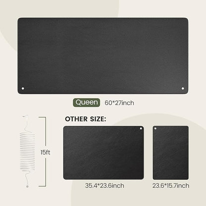 Grounding Mat, Foot Therapy, Sleep Grounding Mats, Yoga Mat, Earthing Pad for Bed, Boost Energy, Improve Sleep, Reduce Anxiety - Reconnect to Nature with Our Ground Mats - 27x60 inches