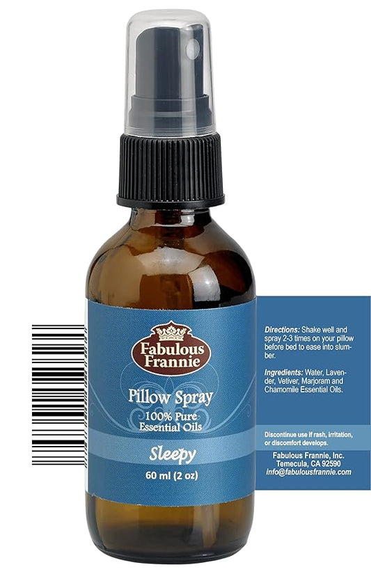 Fabulous Frannie Sleep Essential Oil Pillow or Room Mist A Perfect Blend of Lavender, Vetiver, Marjoram and Chamomile Pure Essential Oils 2oz Each 2pk