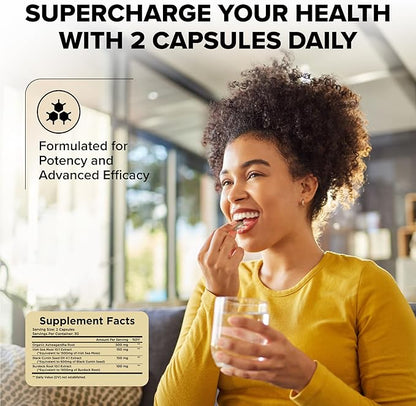 Organic Ashwagandha Root & Irish Sea Moss â 3,600 mg Ashwagandha Supplement with Black Seed Oil, & Burdock Root â Herbal Supplement for Energy, Stress Relief, Extra Strength, 60 Caps