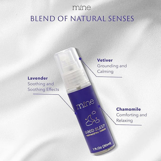 Mine Deep Sleep Pillow Spray, Lavender Sleep Spray, Bed Spray - Chamomile, Vetiver, Lavender Pillow Spray for Sleeping, GABA Lavender Spray, Alternative to Melatonin Spray for Sleep & GABA Supplement