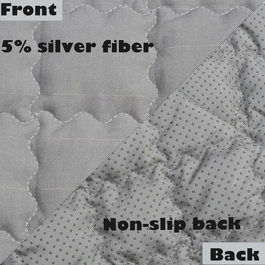 Grounding Mat 23.6x34.2 Inch, Ground Blanket with Silver Fiber & Cotton for Stress Relief & Sleep Improvement, Couch/Bed Use