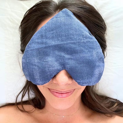 Organic Eye Pillow - Lavender & Flax Seed for Hot/Cold Therapy, Migraine & Sinus Relief | Relaxation Mask & Ideal Valentine's Day Gift for Her, Wife, Girlfriend, Best Friend