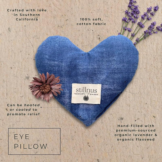 Organic Eye Pillow - Lavender & Flax Seed for Hot/Cold Therapy, Migraine & Sinus Relief | Relaxation Mask & Ideal Valentine's Day Gift for Her, Wife, Girlfriend, Best Friend